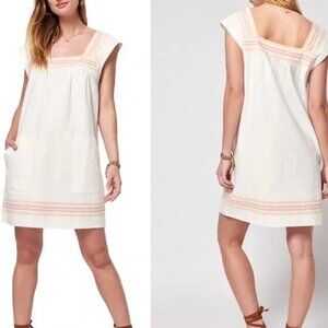 Faherty Organic Cotton Hailee Shift Dress XL NWT White Apres Soleil Stripe